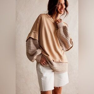 FREE PEOPLE We The Free Holly Twofer Pullover Size XS